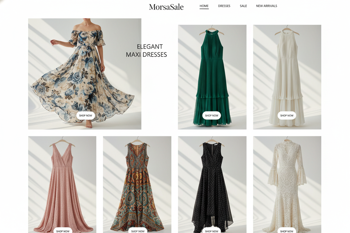 "Morsasale Printed Maxi Dress for Women Online, Floral Print Maxi Dress with Sleeves, and Layered Ruffle Dress Long"