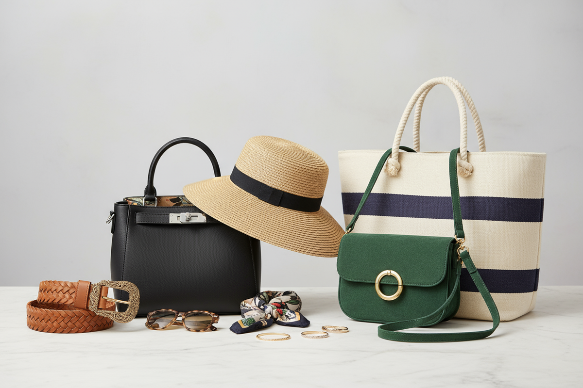 Stylish leather belt, bags and caps for women, available at all major belt shops online.
